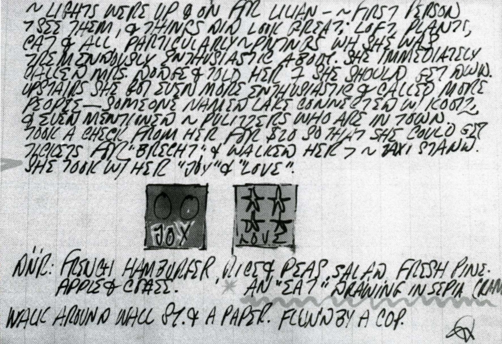 Excerpt from one of Robert Indiana&#039;s January 1962 journal entries, exact date unknown
