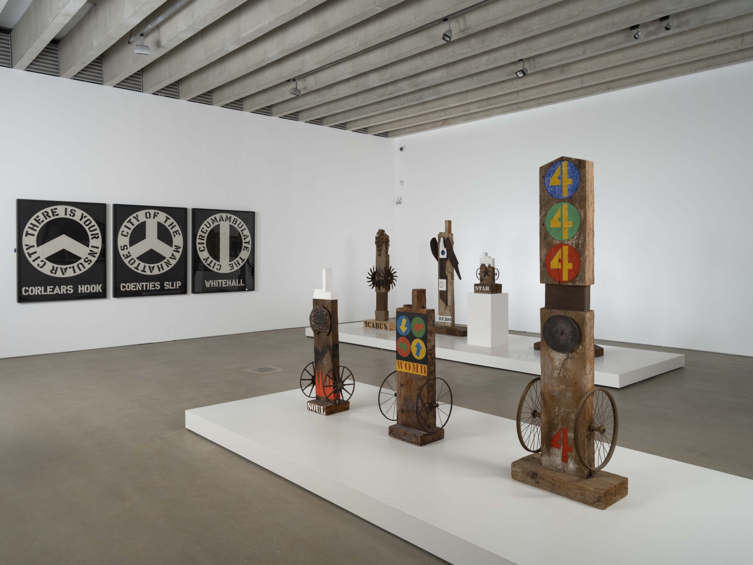 Installation view of the exhibition Robert Indiana: Sculpture 1958–2018 at the Yorkshire Sculpture Park, 2022