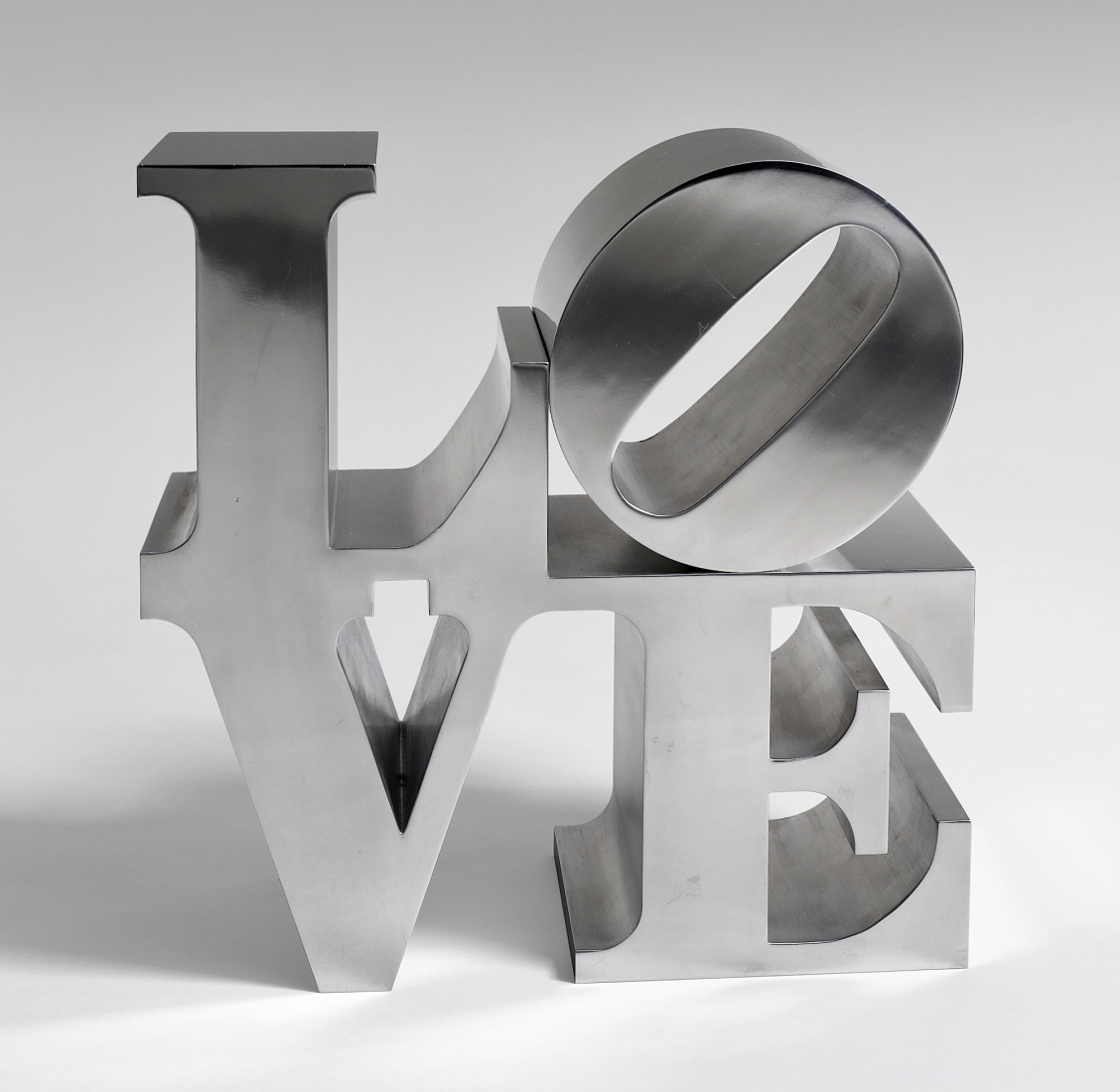 Robert Indiana's aluminum, hand-cut and mirror-finished LOVE sculpture