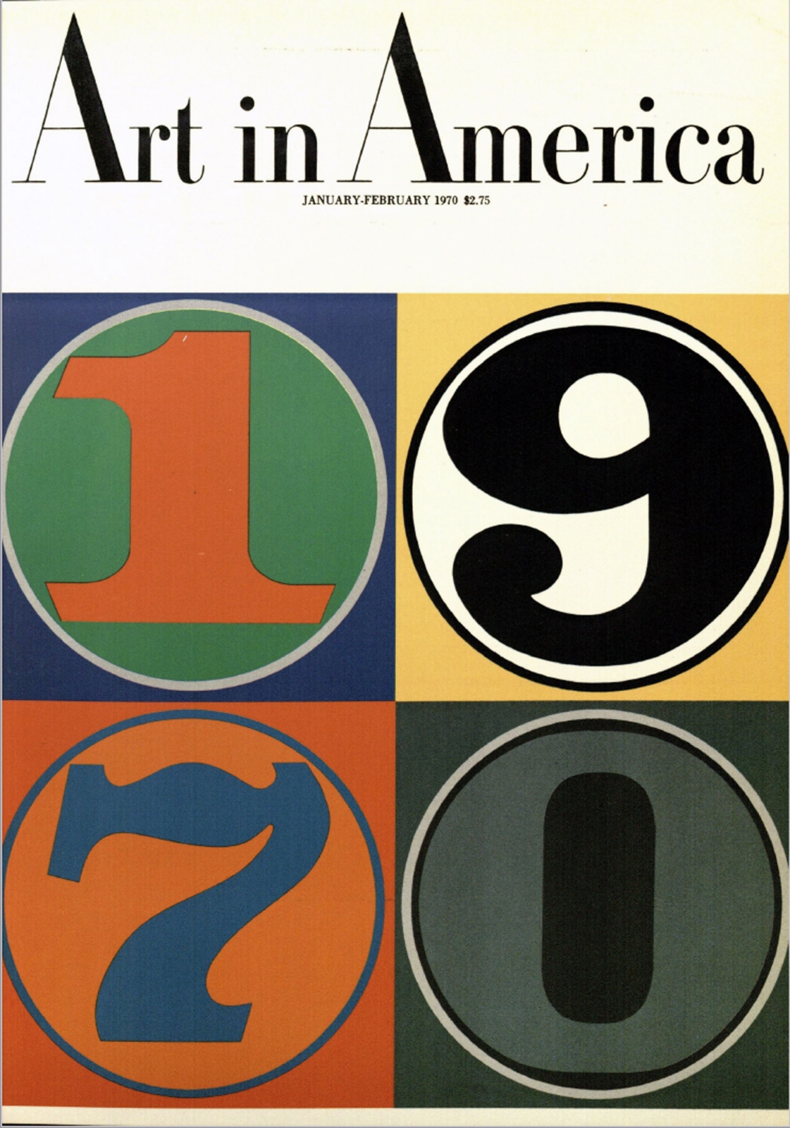 Indiana&#39;s design for the cover of the periodical&nbsp;Art in America, January 1970