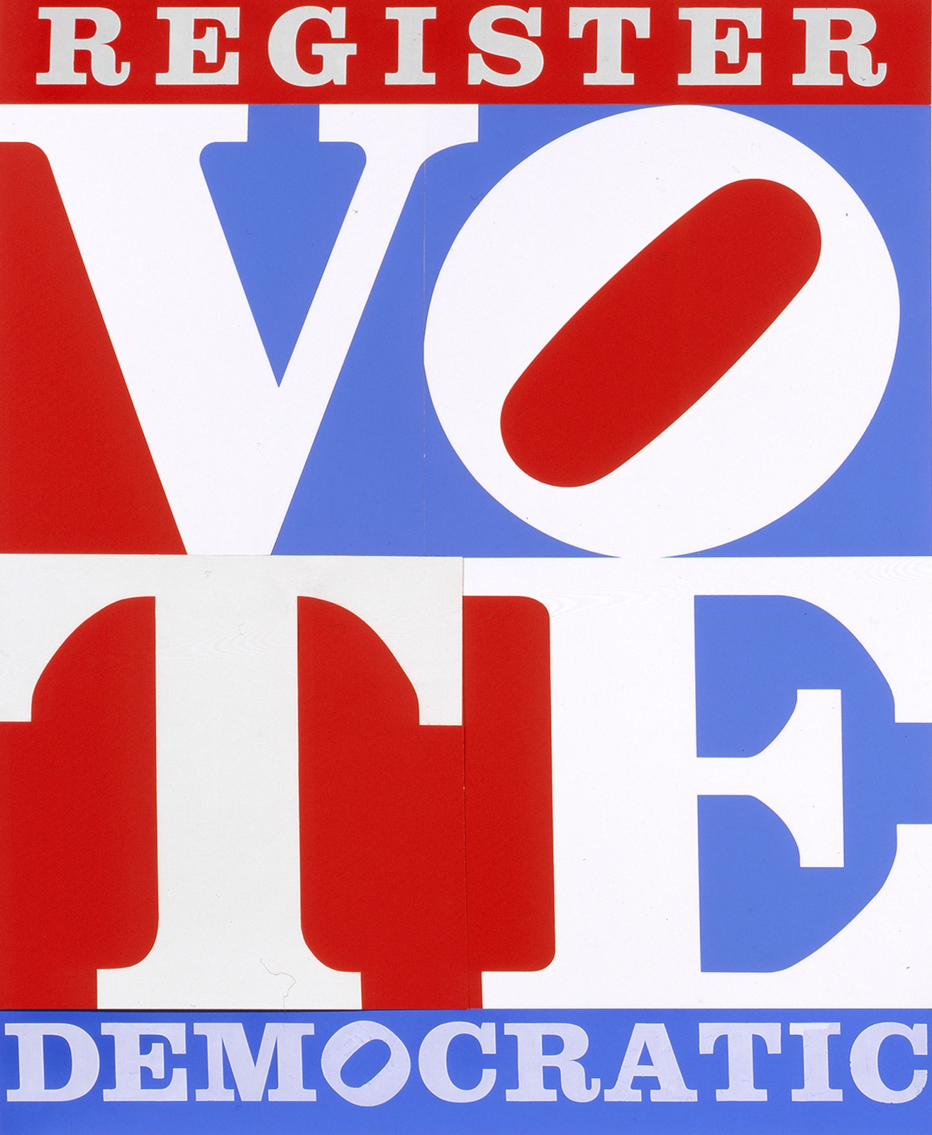 Indiana&#39;s design for VOTE, the poster produced to benefit the Democratic National Committee in 1976. Image courtesy of The Star of Hope, Vinalhaven, Maine