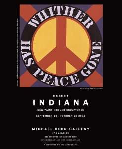 Poster for the exhibition Robert Indiana: New Paintings and Sculptures at the Michael Kohn Gallery, Los Angeles
