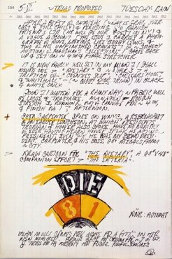 Journal page for June 5, 1962 with text and a color sketch of a detail of the painting The Dietary