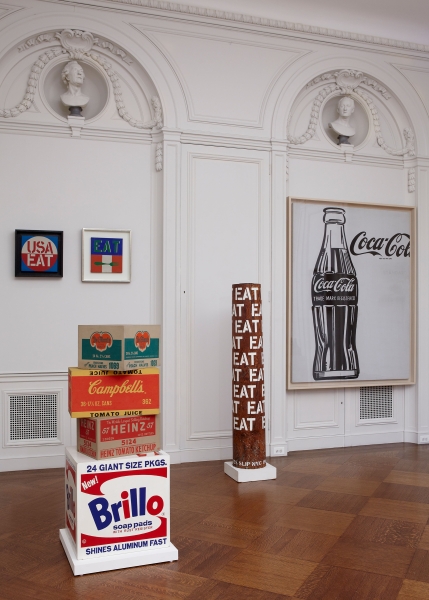 Installation view of The Pop Object: The Still Life Tradition in Pop Art at Acquavella Galleries