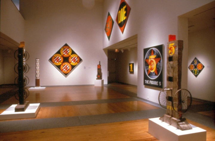 Installation view of the exhibition LOVE and the American Dream: The Art of Robert Indiana at the Portland Museum of Art, Maine